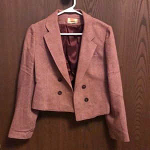 Vintage Cropped Tweed Equestrian Blazer